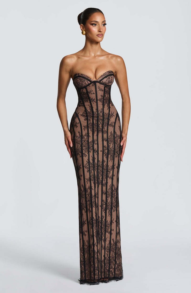 New Celebrity-Style Lace Strapless Fishbone Evening Gown - Image 6