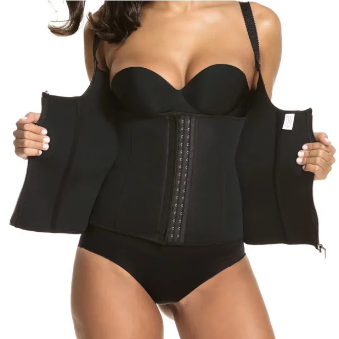 Zippered Waist Trainer Corset Waist Tummy Control Body Shaper Cincher Back Support - Image 2