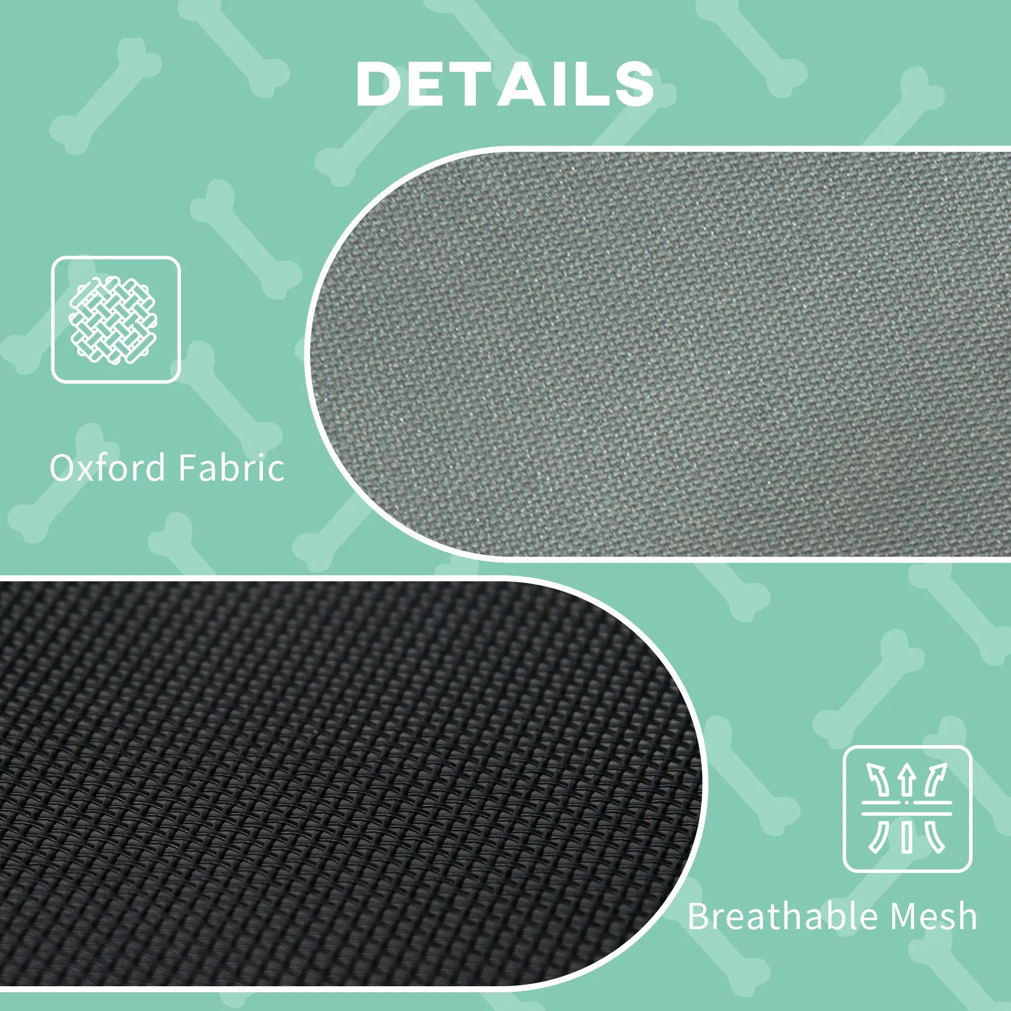 Large Elevated Dog Bed 6.2" L X 29.9" W 36.2" H Foldable Outdoor Cat Dog Canopy Cot w/ Carry Bag Grey - Image 4