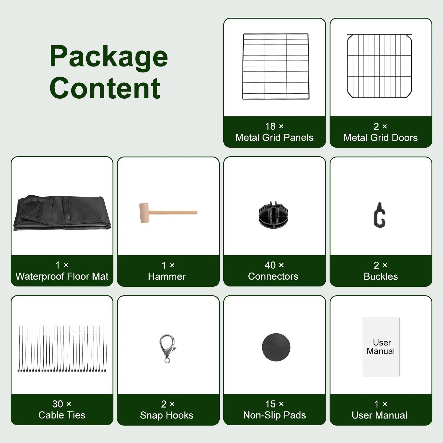47x24x12" Guinea Pig Cage Small Animal Playpen DIY Metal Pet Enclosure with 20 Panels Waterproof Floor Mat for Hedgehogs Chickens Ducklings Rabbits Hamsters - Image 4