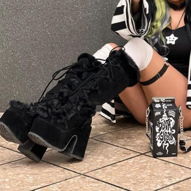 Platform High Heel Women's Mid Tube Boots