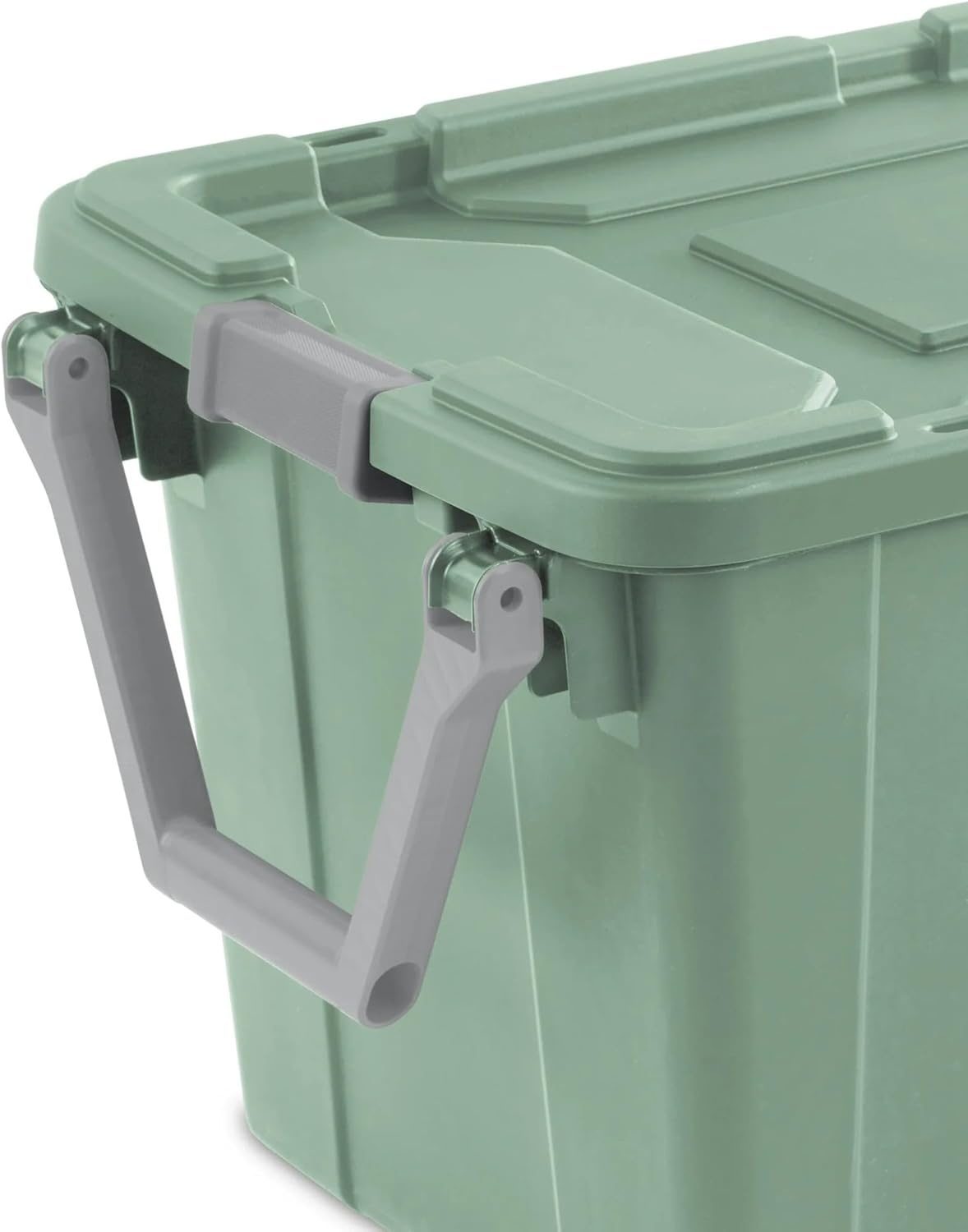 40 Gallon Durable Plastic Storage Tote With Latching Lid And Pull Handle, Green, 2 Pack Shipment From Walmart - Image 4
