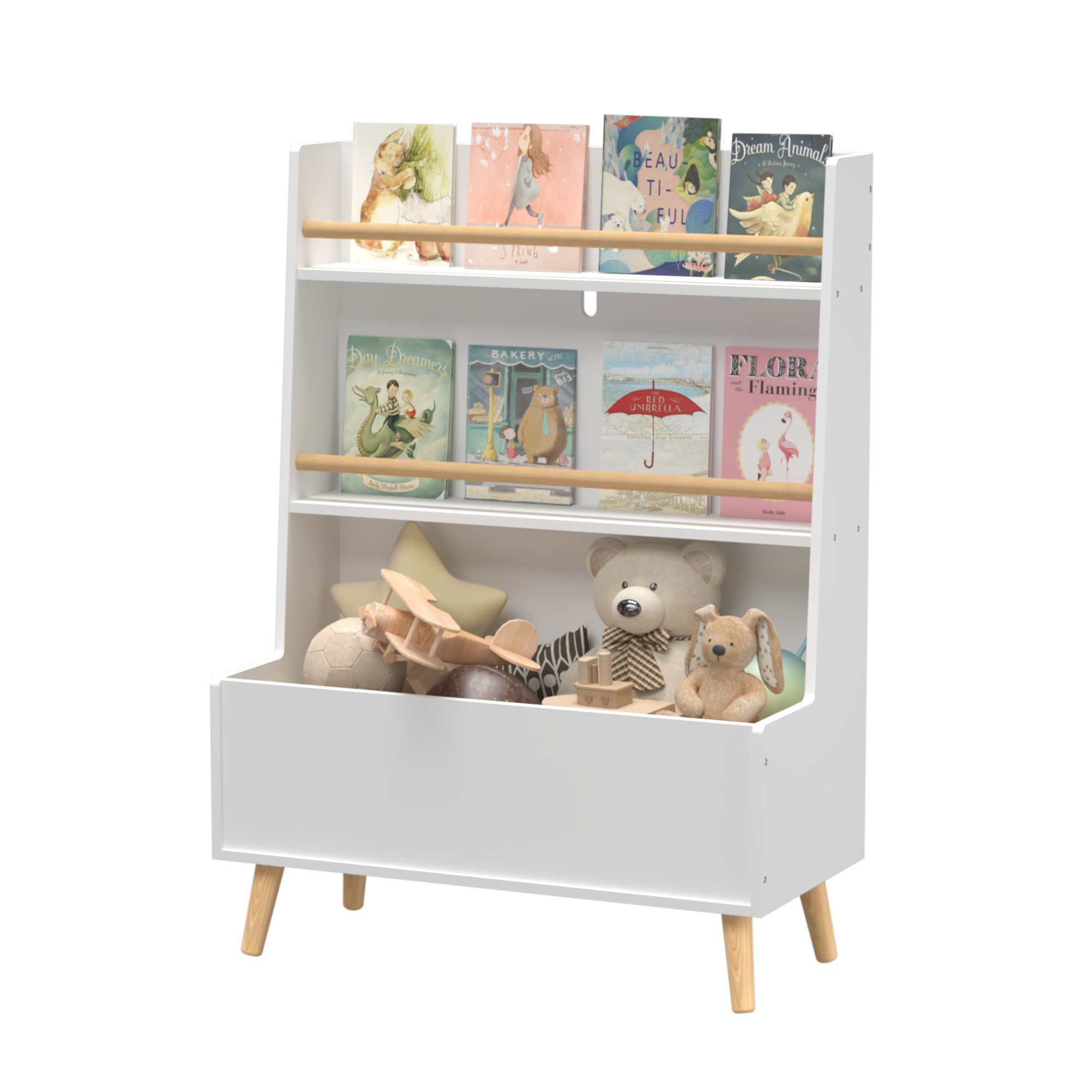 Kids Bookshelf Book And Magazine Rack Book Organizer Storage Cabinet Organizer - Image 4