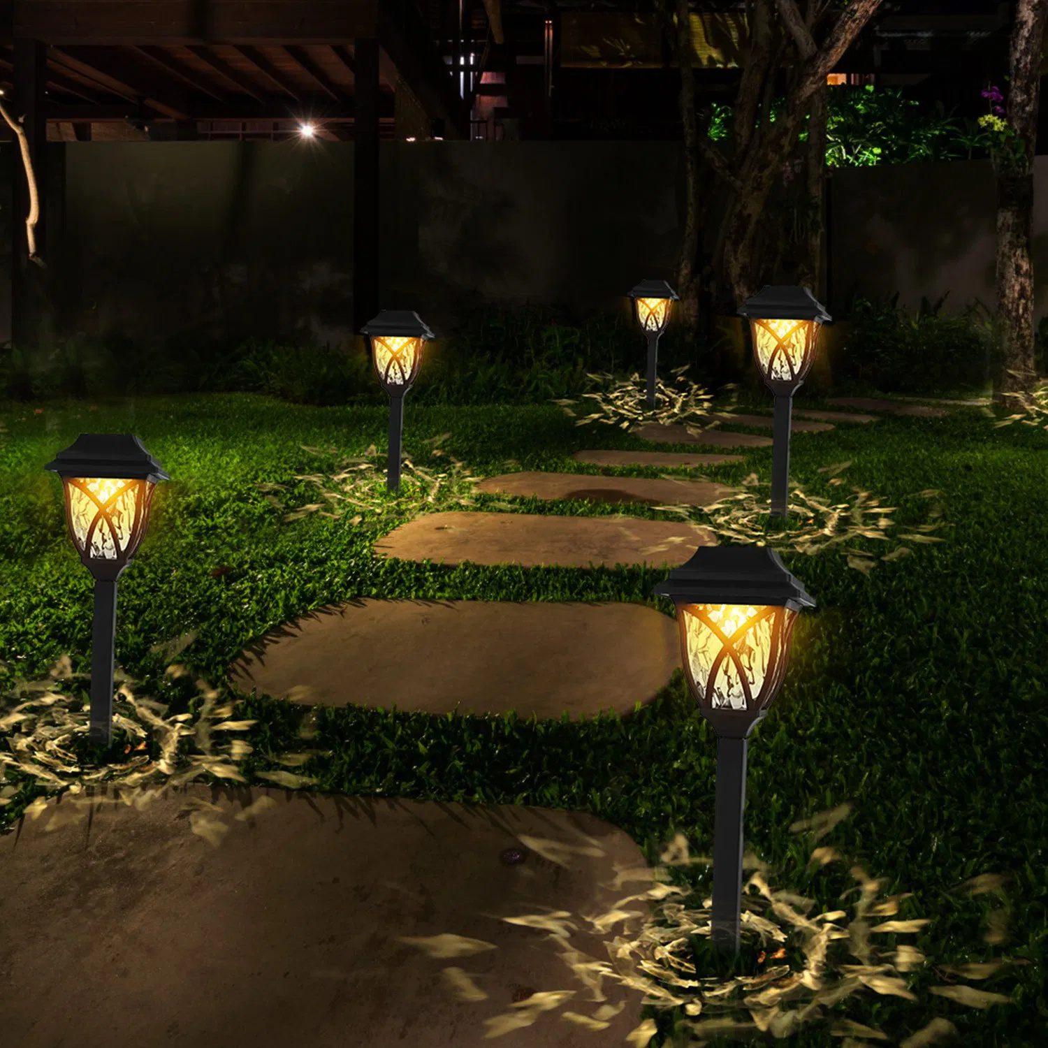 6Pack Solar Powered Stake Light Outdoor Decorative Landscape Lamp IP45 Waterproof Auto On Off Outdoor Light for Pathway Garden Yard Patio - Image 6