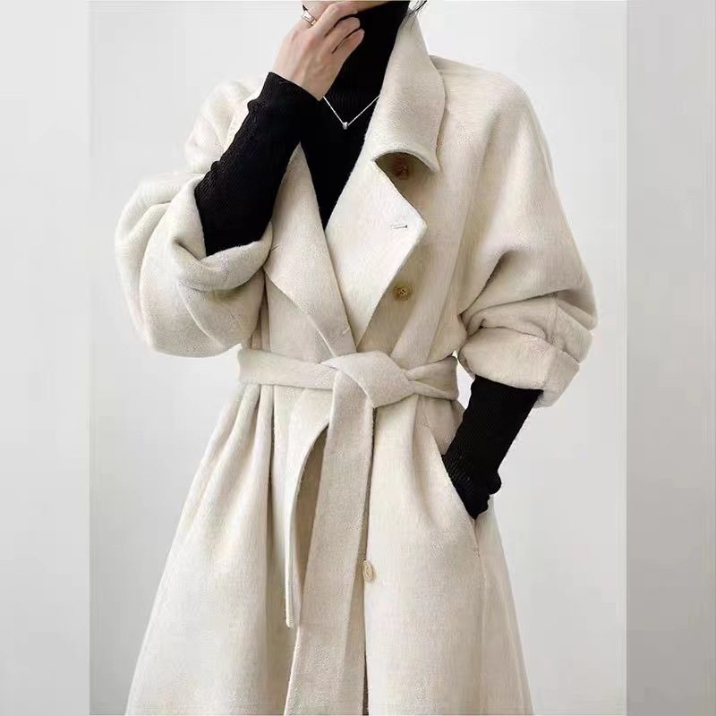 Loose-fitting Double-faced Cashmere Coat, Extra-thick Wool Overcoat - Image 3