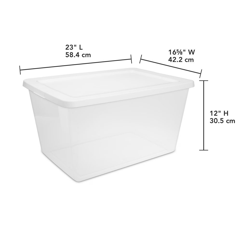 58 Quart Storage Box, Clear Plastic Storage Bin With Snap-on Lid, White, 8 Pack Shipment From Walmart - Image 4