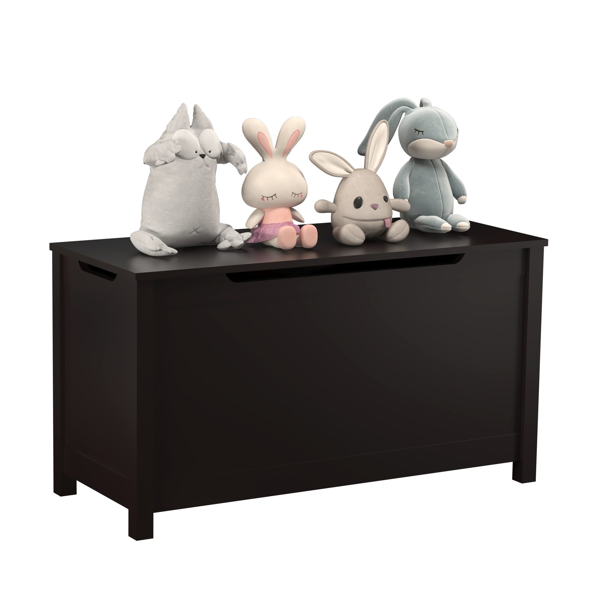Kids Wooden Toy Box Storage With Safety Hinged Lid For Ages 3 - Image 8