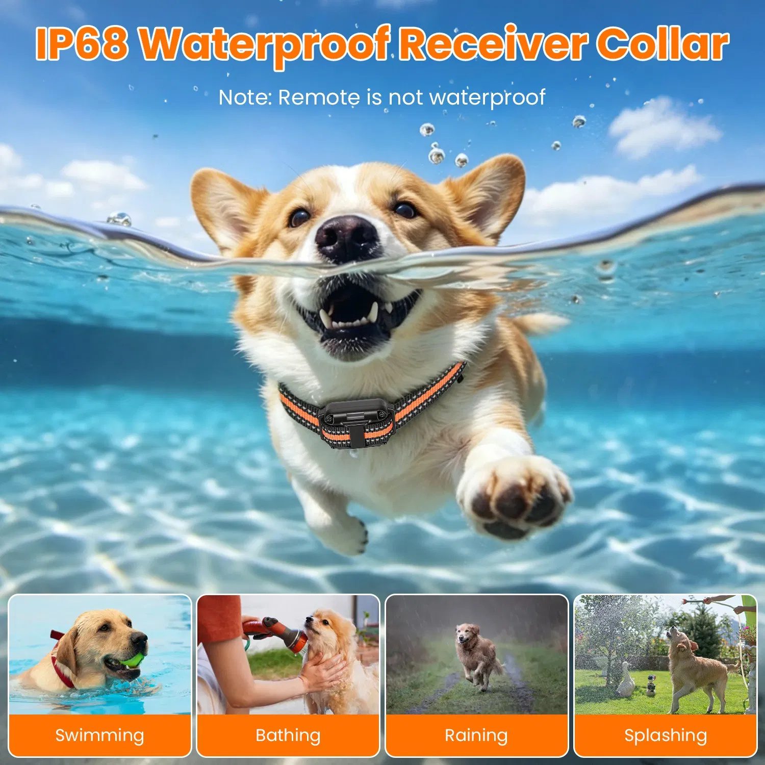 Dog Training Collar with Remote Rechargeable Dog Training Collar IP68 Waterproof with 4 Training Modes 3 Channels for Medium and Small Dogs - Image 2