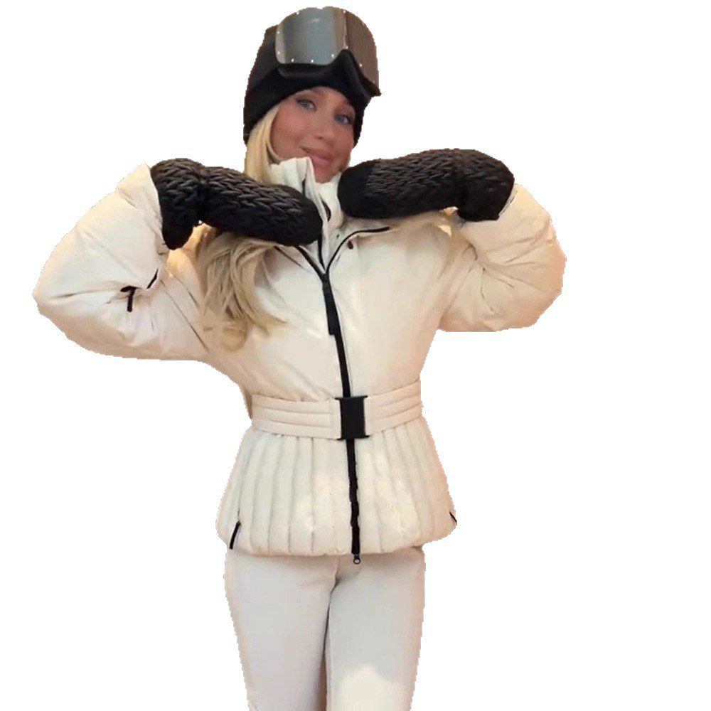 Womens Stylish Waist-cinching Cotton Coat - Image 5