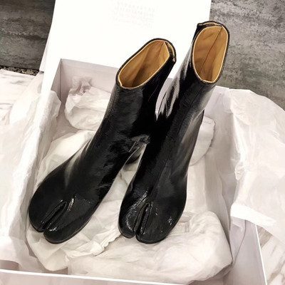 Split Toe Boots Women's Horseshoe High Heel Ankle Boots Pig Mid-leg Boots - Image 6