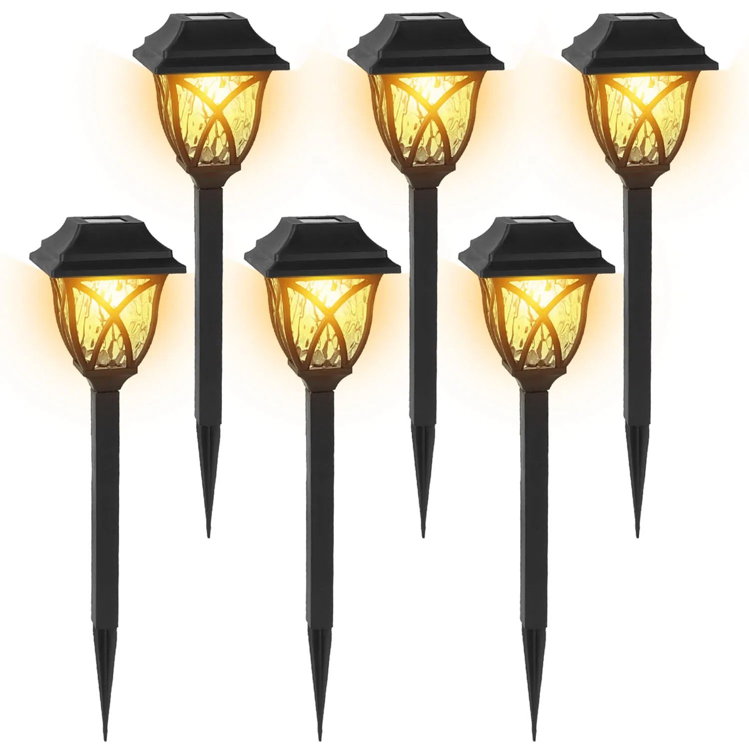 6Pack Solar Powered Stake Light Outdoor Decorative Landscape Lamp IP45 Waterproof Auto On Off Outdoor Light for Pathway Garden Yard Patio - Image 3