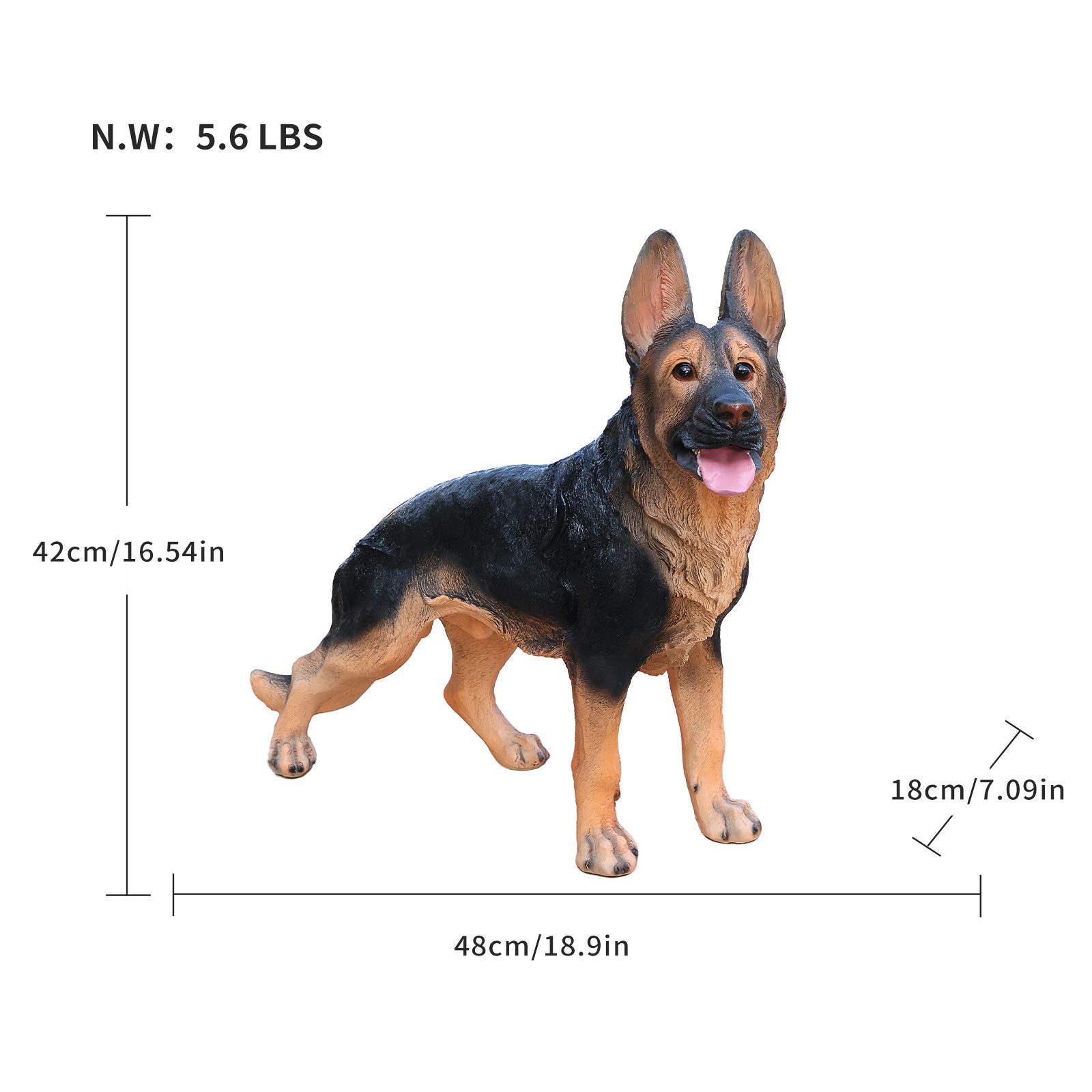 Outdoor German shepherd Dog Statue Greeter Garden Decor – Cute Puppy Sculpture for Yard Porch New Year Gift - Image 4