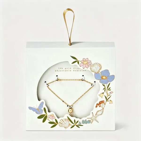 14k Gold Dipped "Mom" Oval Adjustable Bracelet - Gold - Image 3