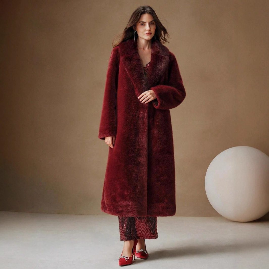 Elegant Trendy Autumn And Winter Casual Faux Fur Coat - Image 4
