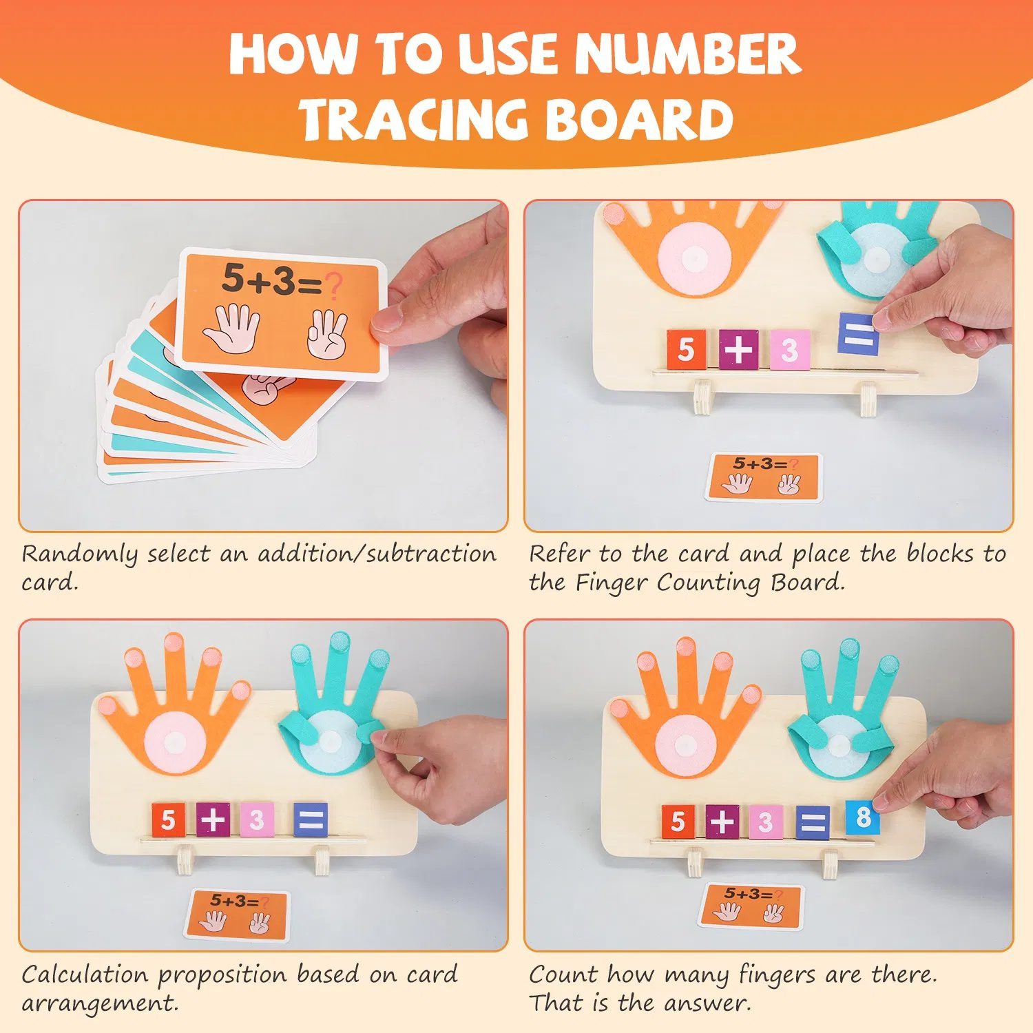 Talking Flash Cards and Finger Counting Math Board Interactive Learning Toys for Kids Aged 3+ Number Alphabet Words Song Learning - Image 8
