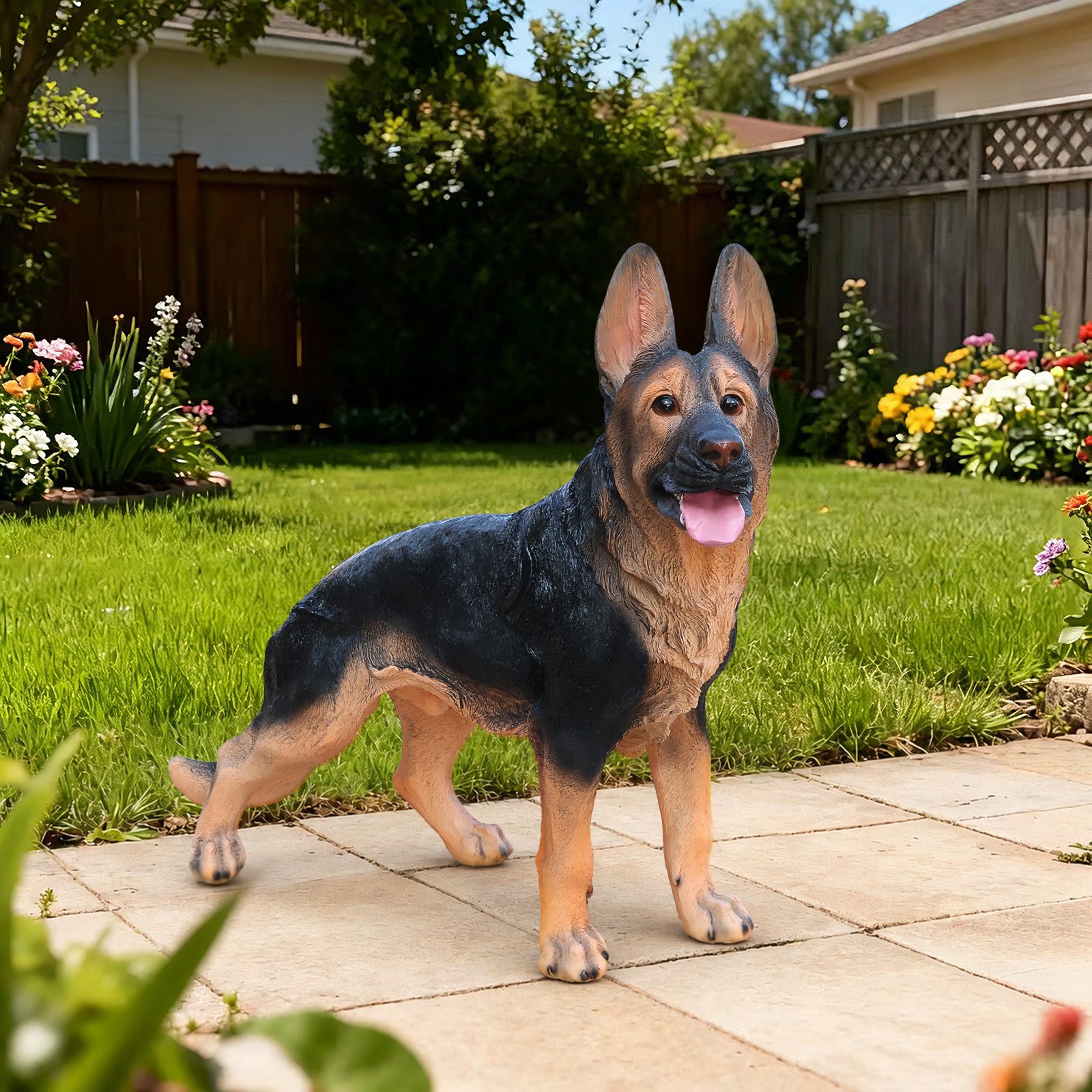 Outdoor German shepherd Dog Statue Greeter Garden Decor – Cute Puppy Sculpture for Yard Porch New Year Gift - Image 8