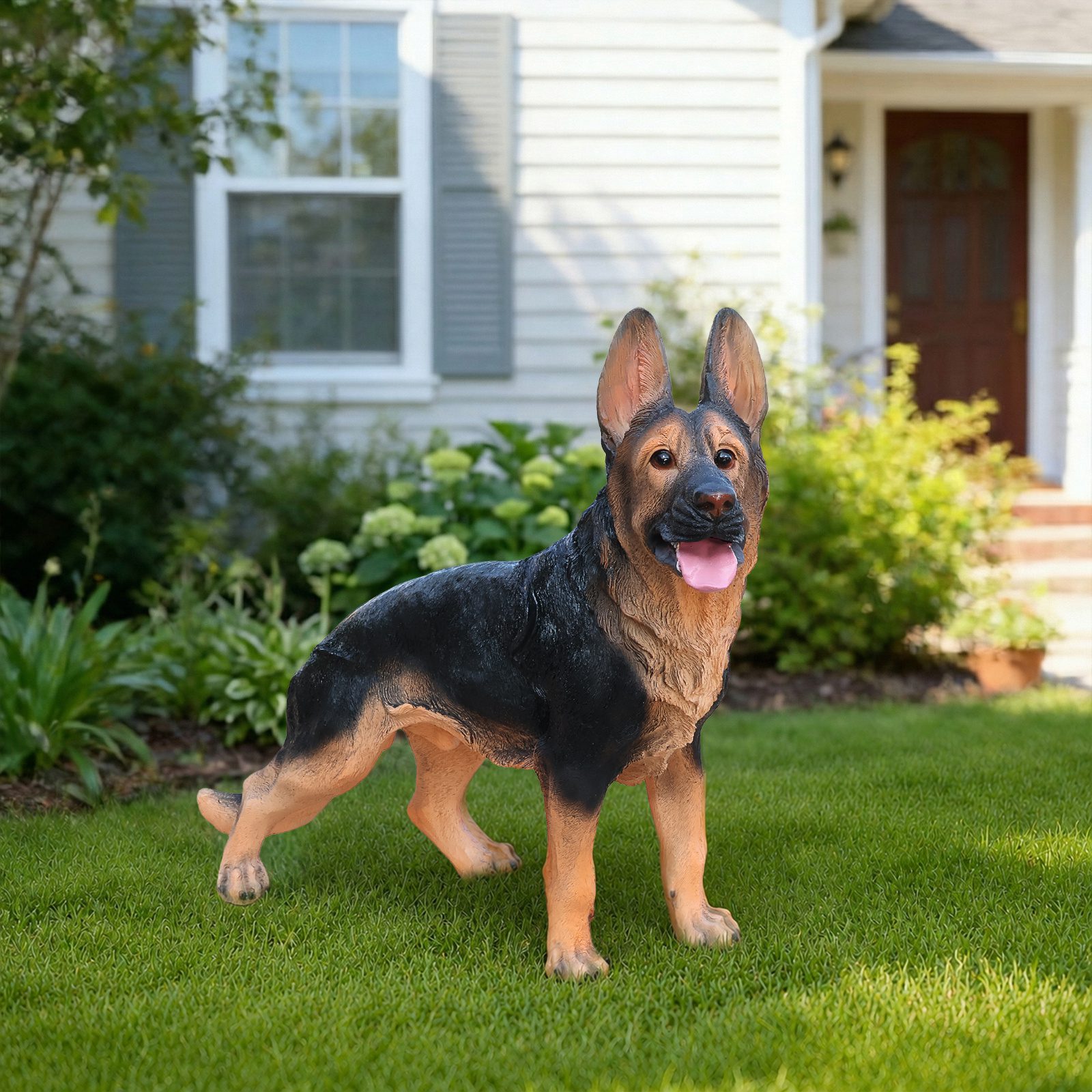 Outdoor German shepherd Dog Statue Greeter Garden Decor – Cute Puppy Sculpture for Yard Porch New Year Gift - Image 2