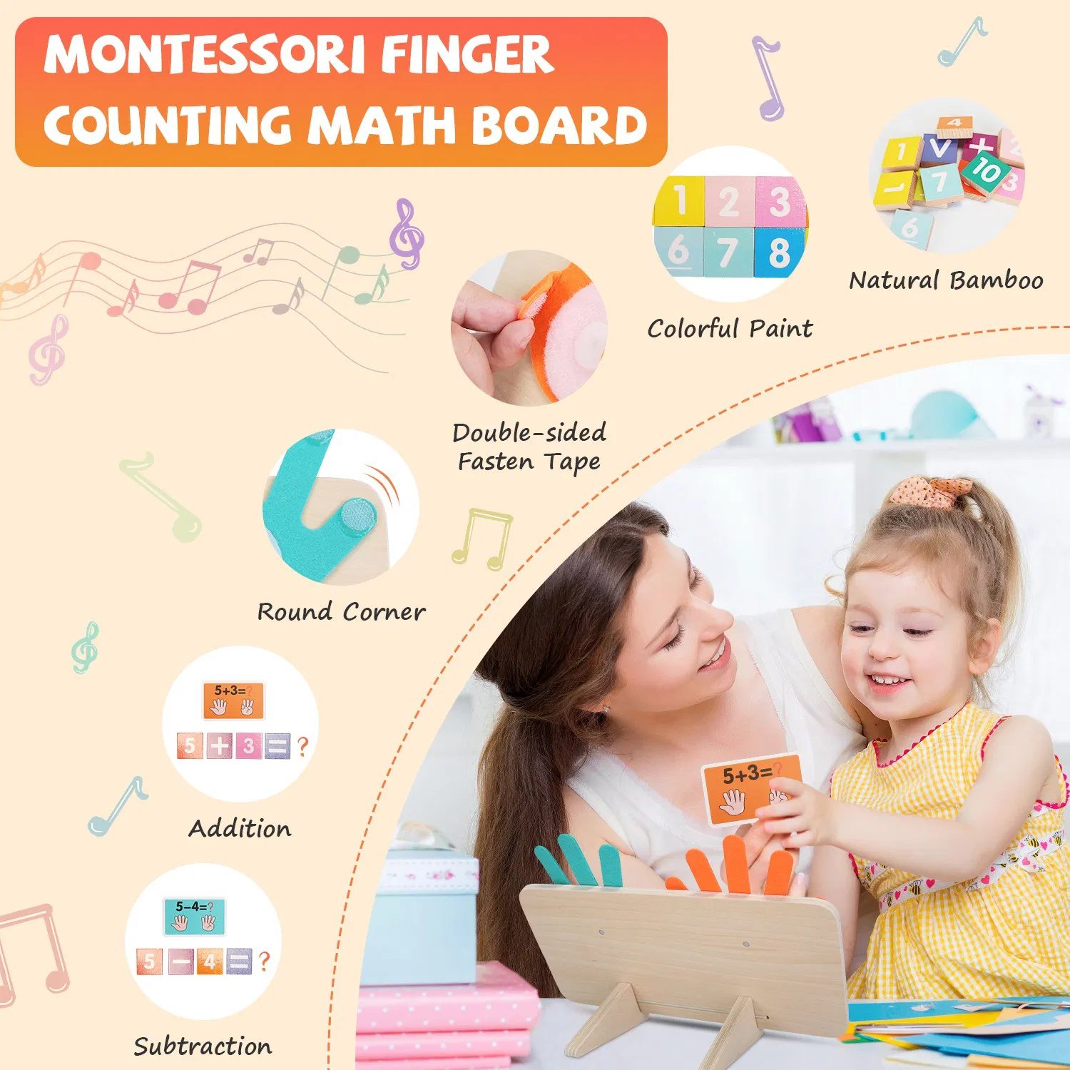 Talking Flash Cards and Finger Counting Math Board Interactive Learning Toys for Kids Aged 3+ Number Alphabet Words Song Learning - Image 3