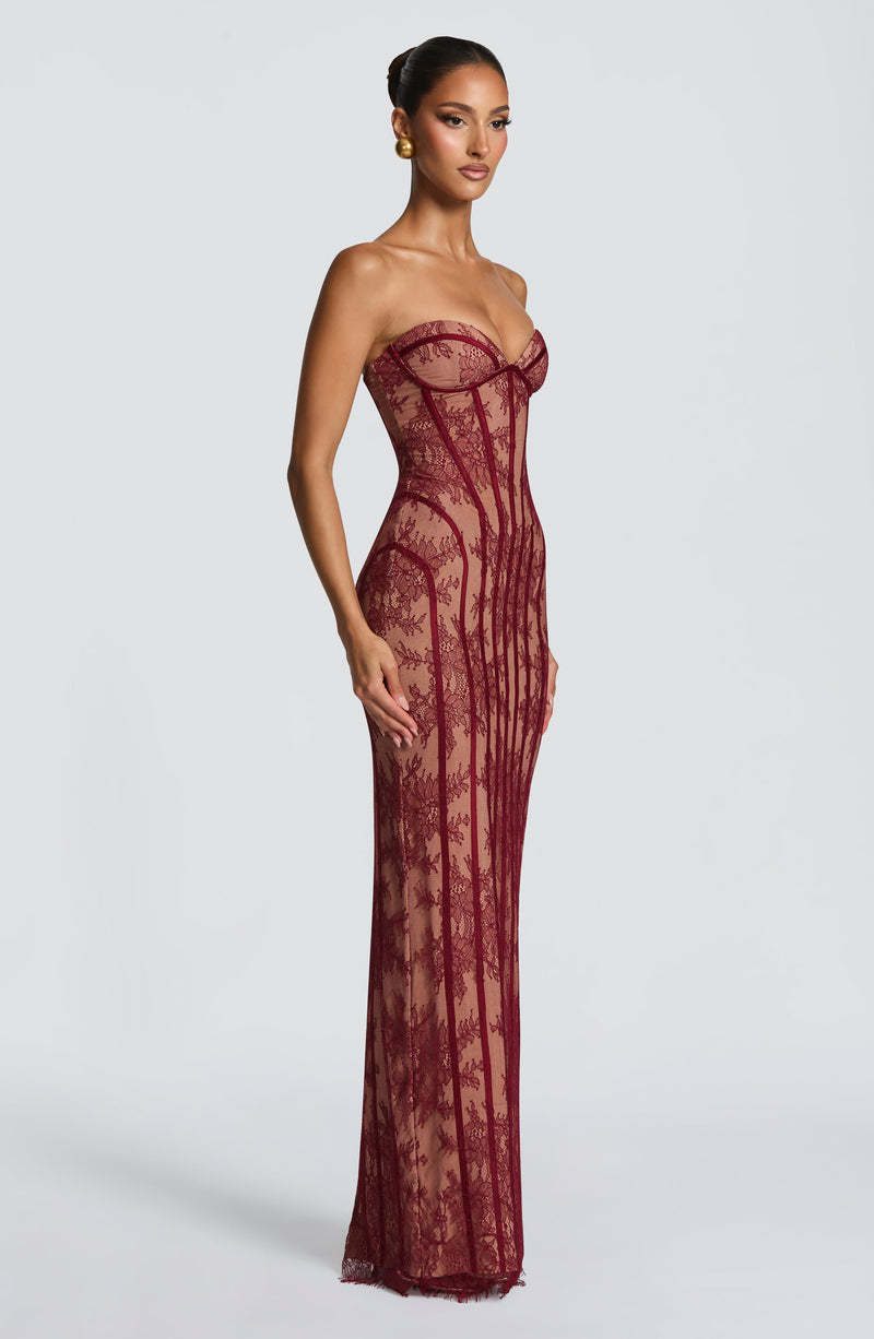 New Celebrity-Style Lace Strapless Fishbone Evening Gown - Image 7