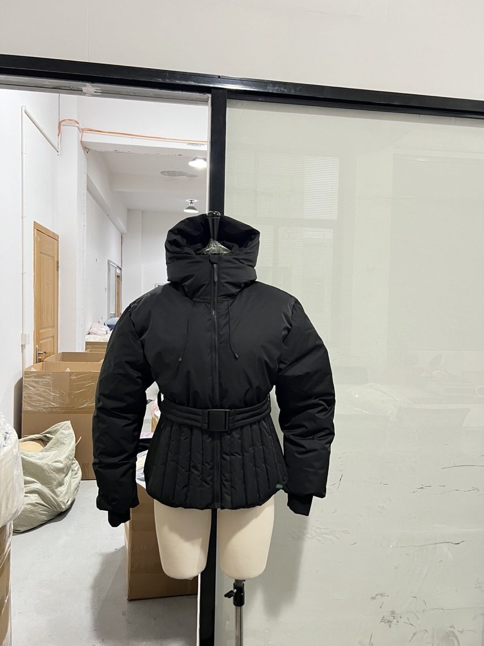 Womens Stylish Waist-cinching Cotton Coat - Image 8