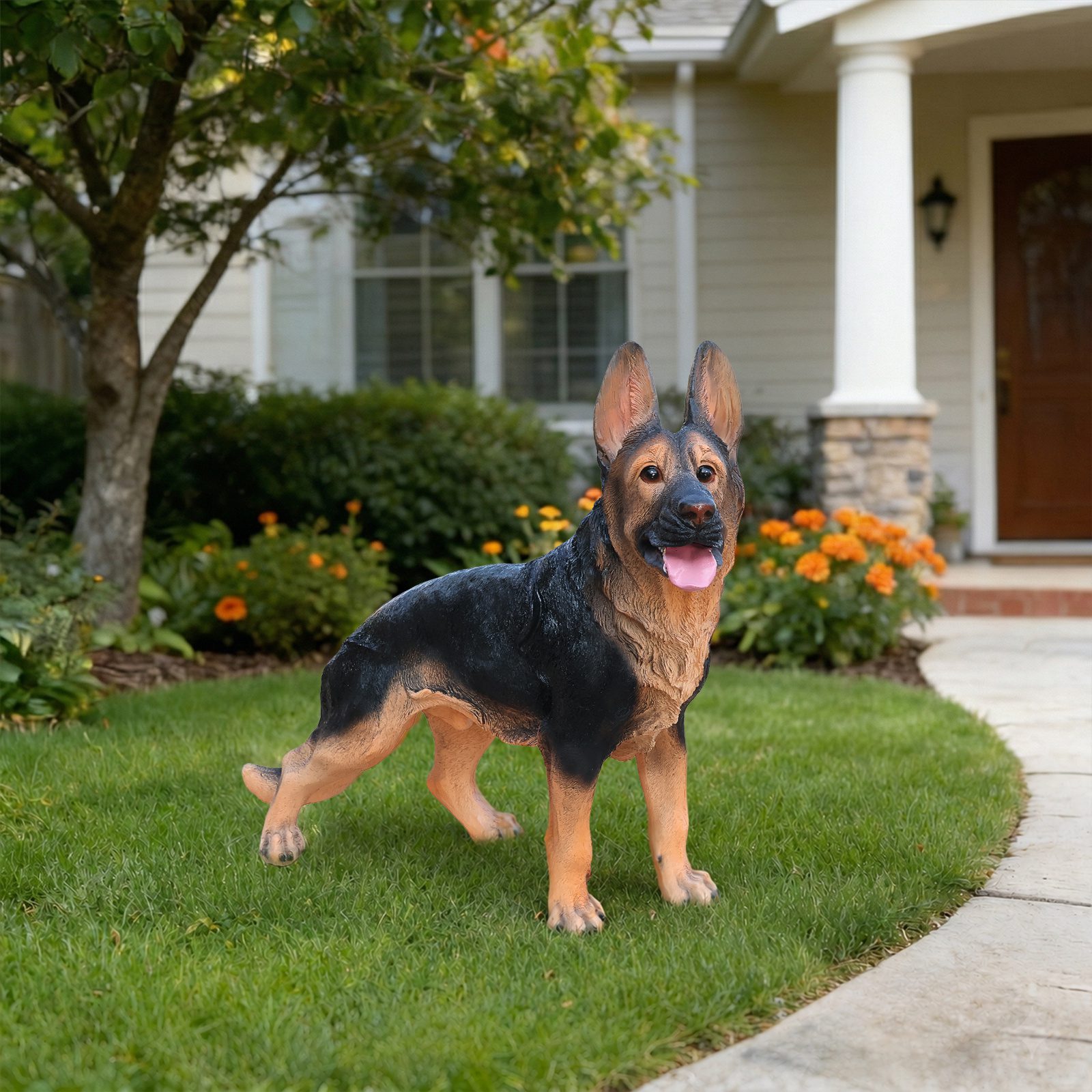 Outdoor German shepherd Dog Statue Greeter Garden Decor – Cute Puppy Sculpture for Yard Porch New Year Gift - Image 10