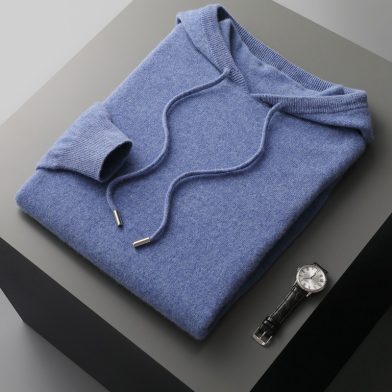 Pullover Hooded Solid-color Knitted Sweater Hoodie