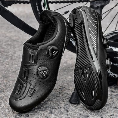Road And Mountain Bike Clipless Shoes With A Stiff Sole For Pedal Power