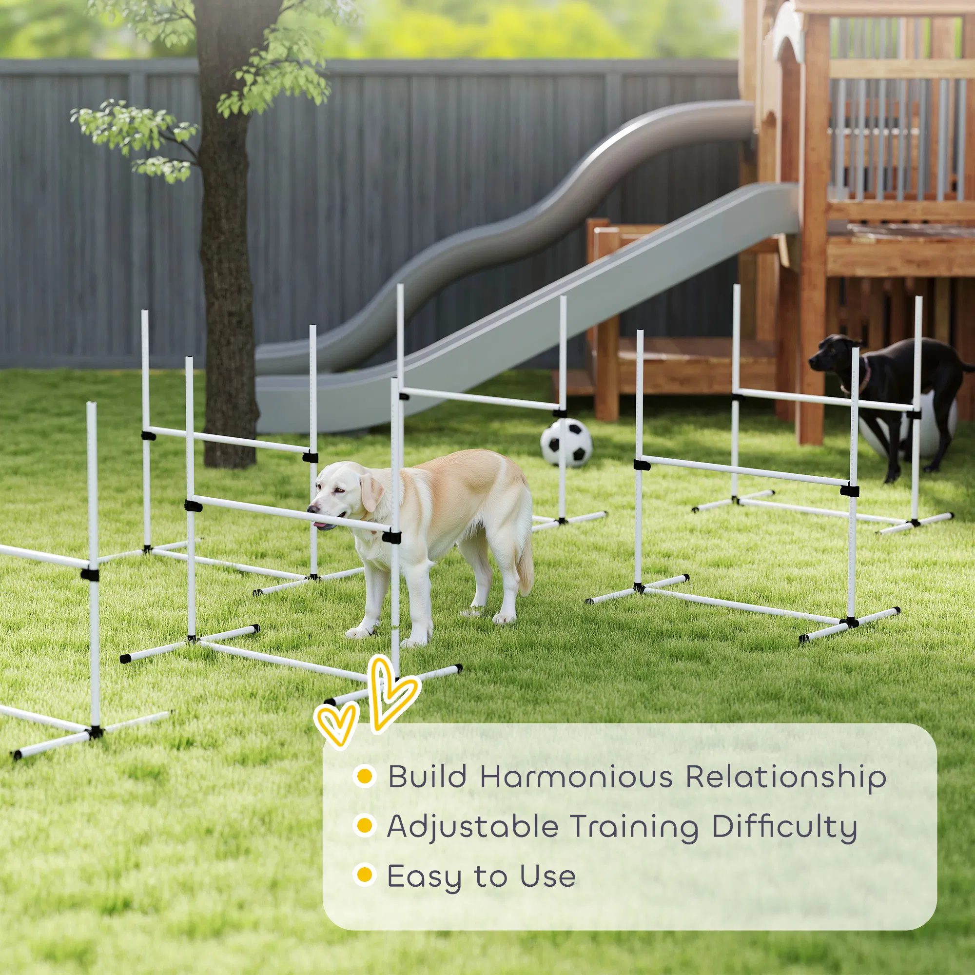 Set of 6 Dog Agility Training Equipment Adjustable Jump Bar Pet Exercise Kit with Carrying Bag (White) - Image 6