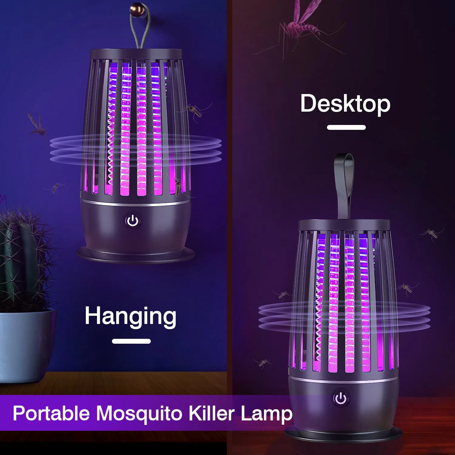 Rechargeable Mosquito Killer Lamp Bug Zapper with Night Light Strap Mosquito Catcher with Max 1615Square Feet Range UV Light for Indoor Outdoor - Image 5