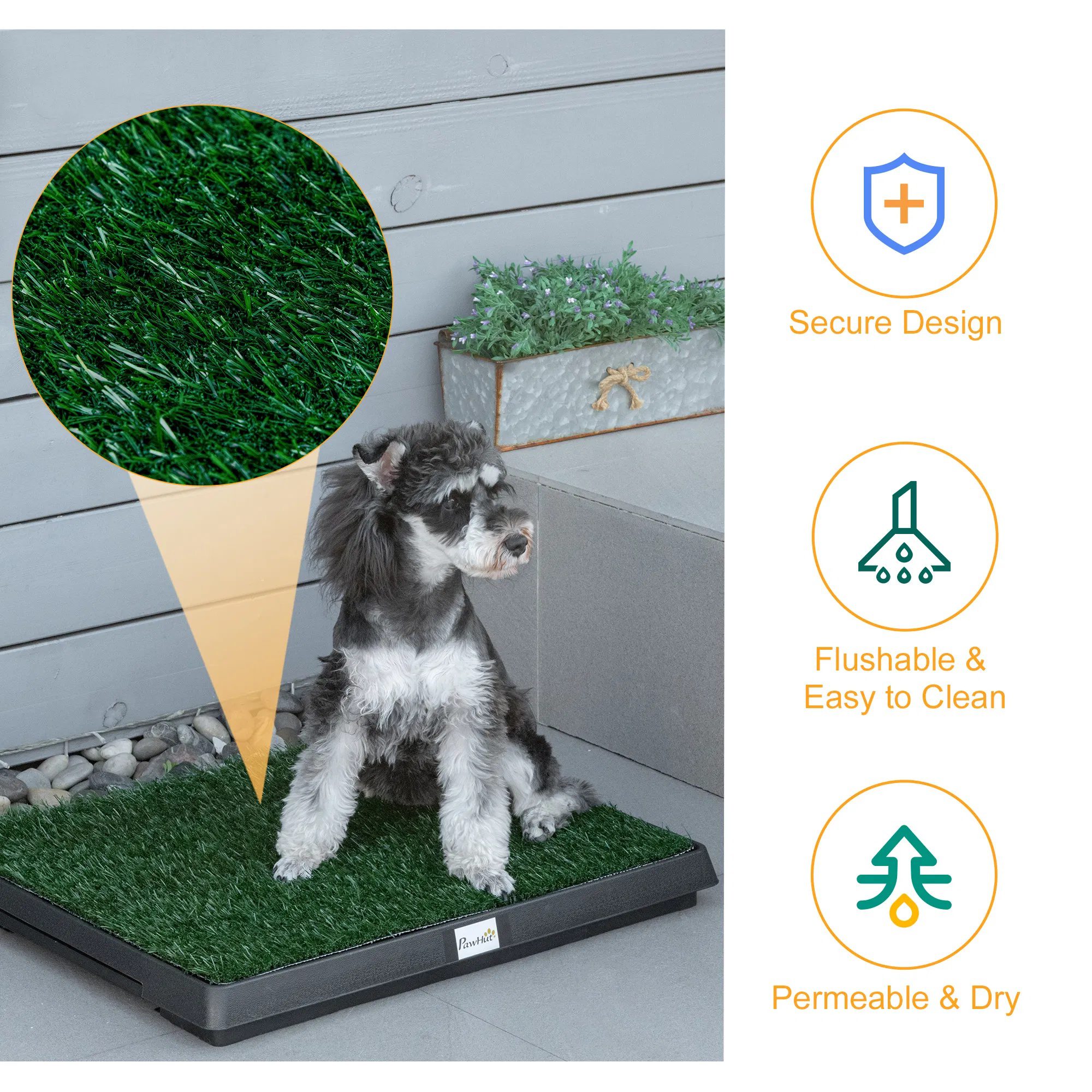 Dog Grass Pad with Tray, Artificial Grass for Dogs, Doggy Bathroom Toilet Potty Tray Indoor Outdoor Puppy Potty Training (51 x 63 CM) - Image 5
