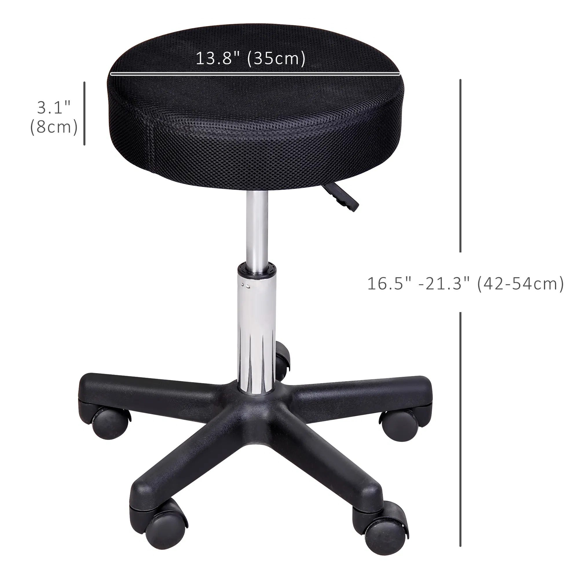 Salon Spa Stool Adjustable Height Rolling Chair Multi Color Comfort Double Nets Cloth Sponge - Image 2
