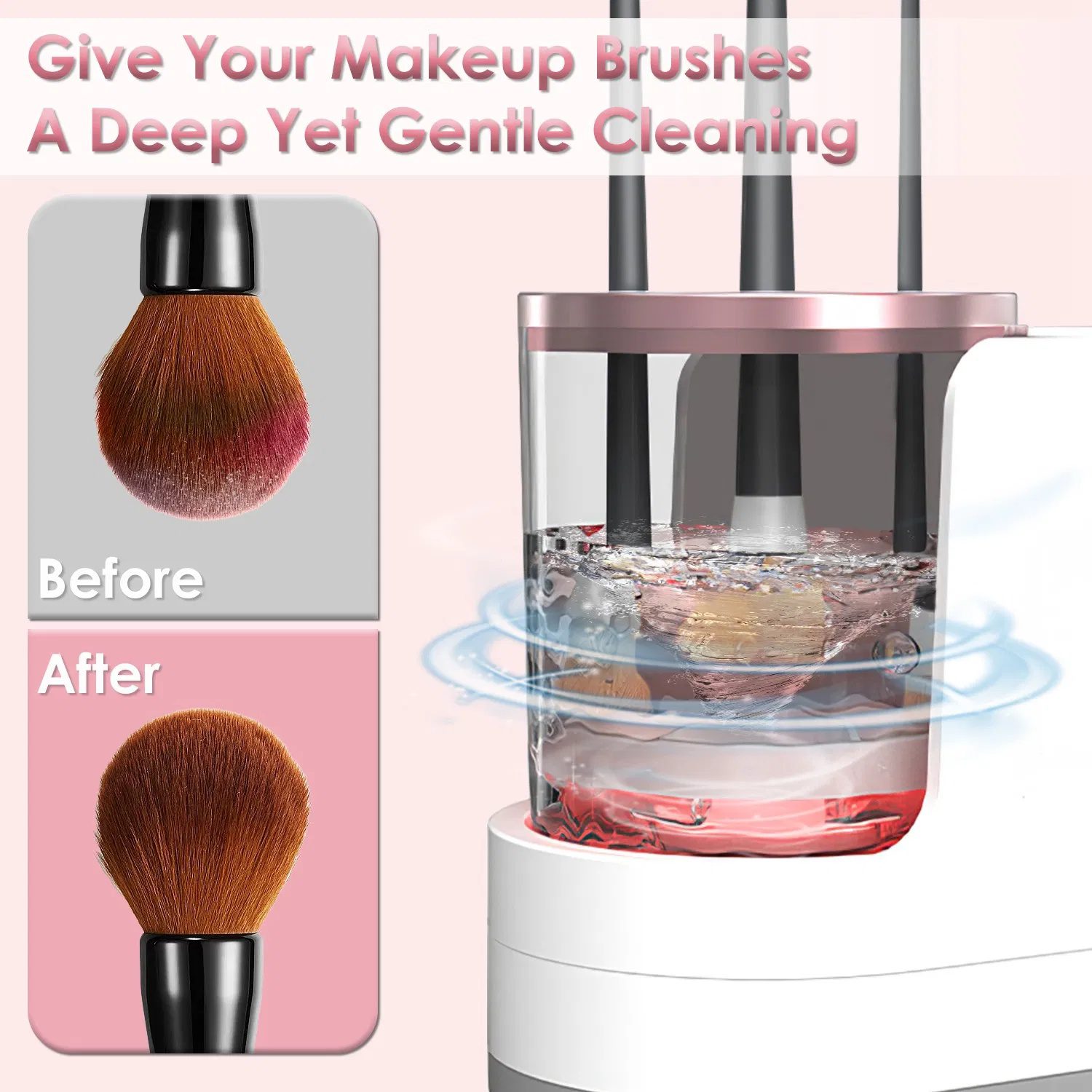 4 In 1 Electric Makeup Brush Cleaner USB Powered Automatic Brush Blender Machine with Timer Digital Display Cleaning Drying UV Disinfection Brush Storage For All Types of Brushes - Image 2