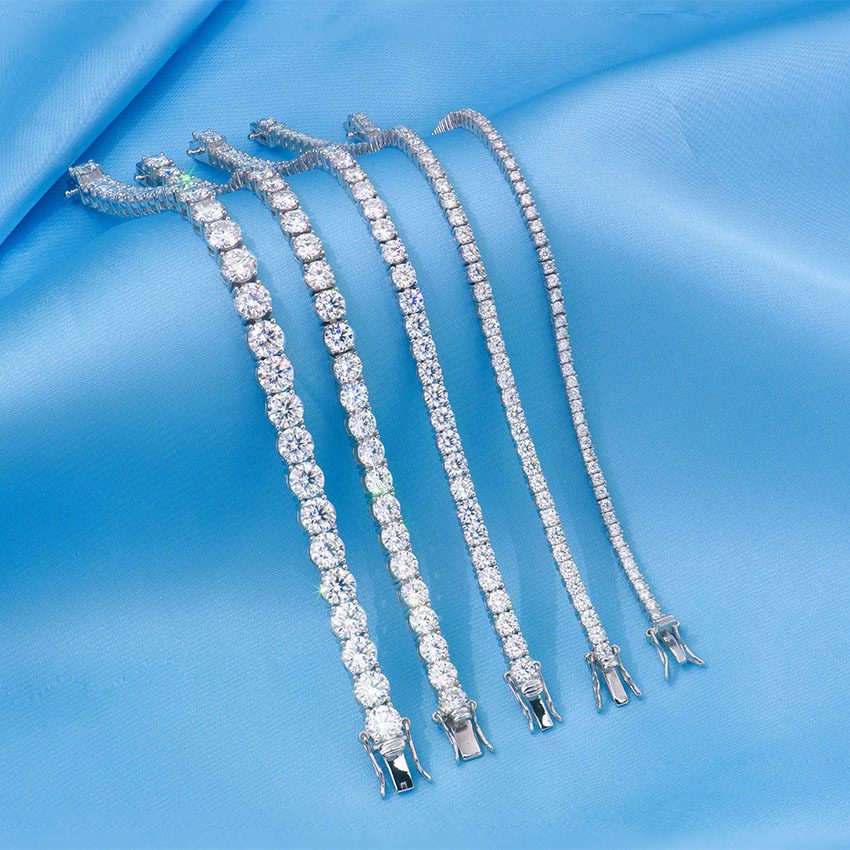 2-6mm Full Set Moissanite Girl S925 Silver Ao Advanced Design Bracelet - Image 2