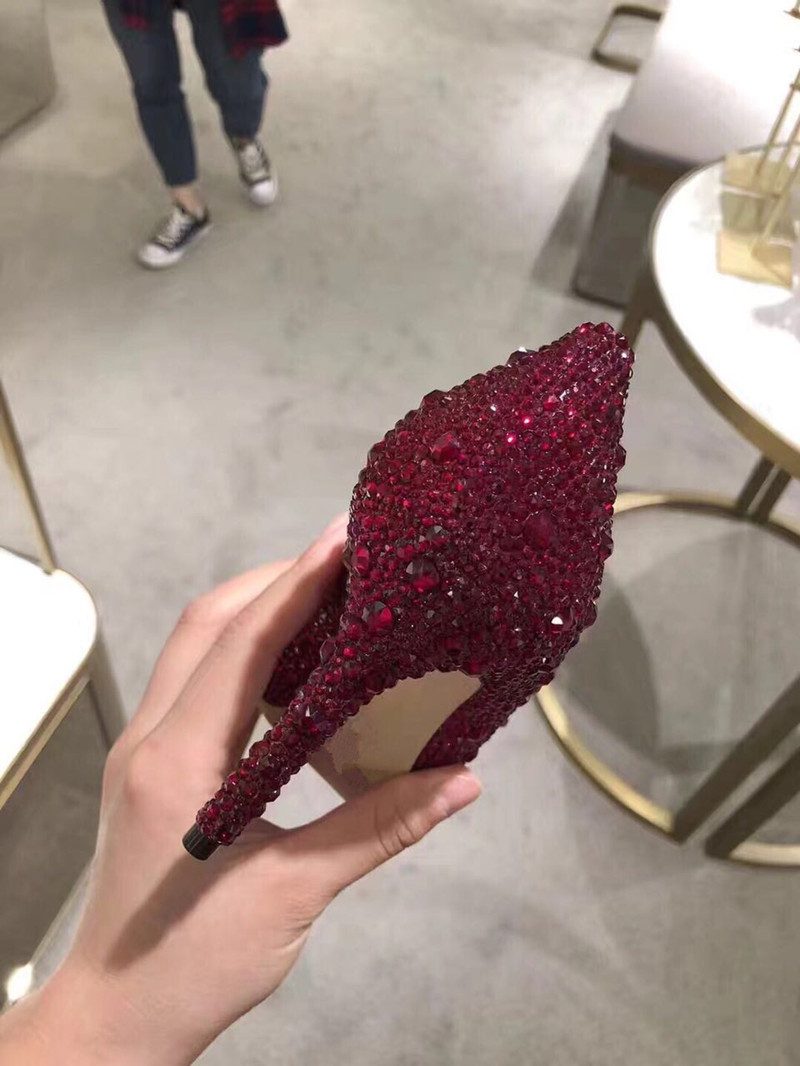 Women's Fashion Casual Pointed Toe Rhinestone High Heels - Image 5