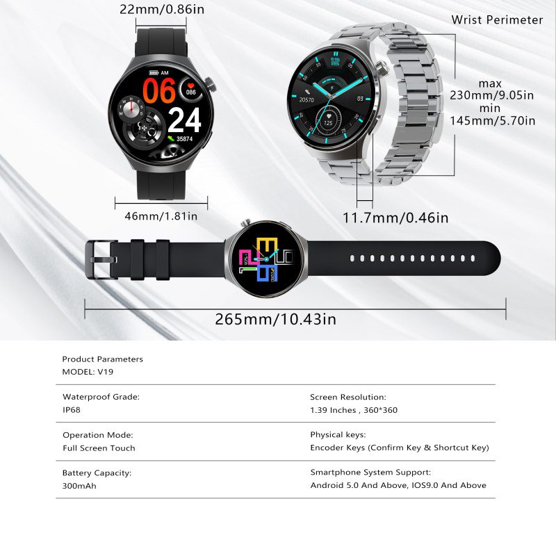 SENBONO V19 Business Men Smart Watch Answer Call Heart Rate Water Proof Sports Fitness Smartwatch Men - Image 3