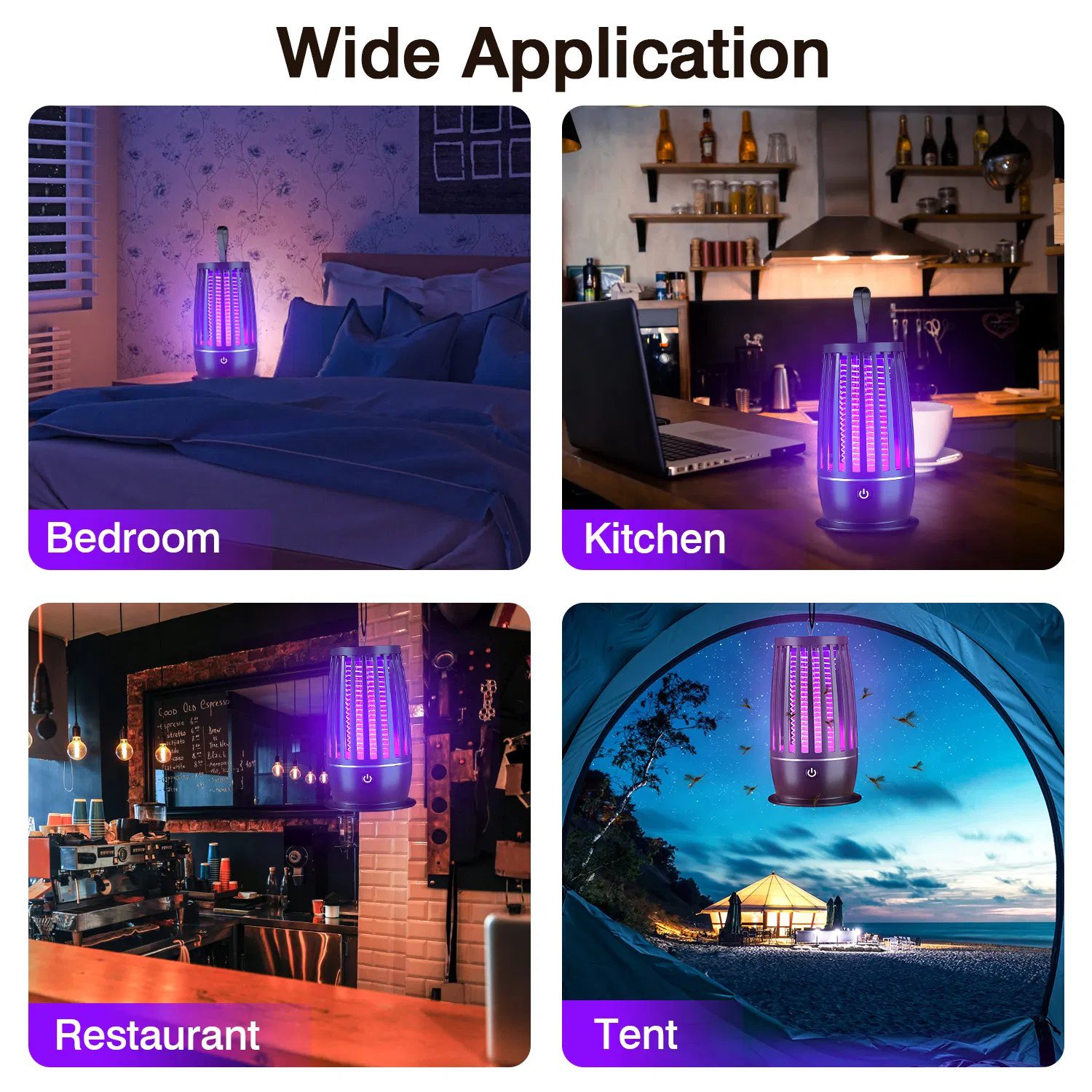 Rechargeable Mosquito Killer Lamp Bug Zapper with Night Light Strap Mosquito Catcher with Max 1615Square Feet Range UV Light for Indoor Outdoor - Image 4