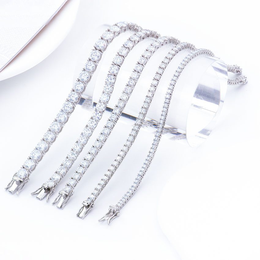 2-6mm Full Set Moissanite Girl S925 Silver Ao Advanced Design Bracelet - Image 4