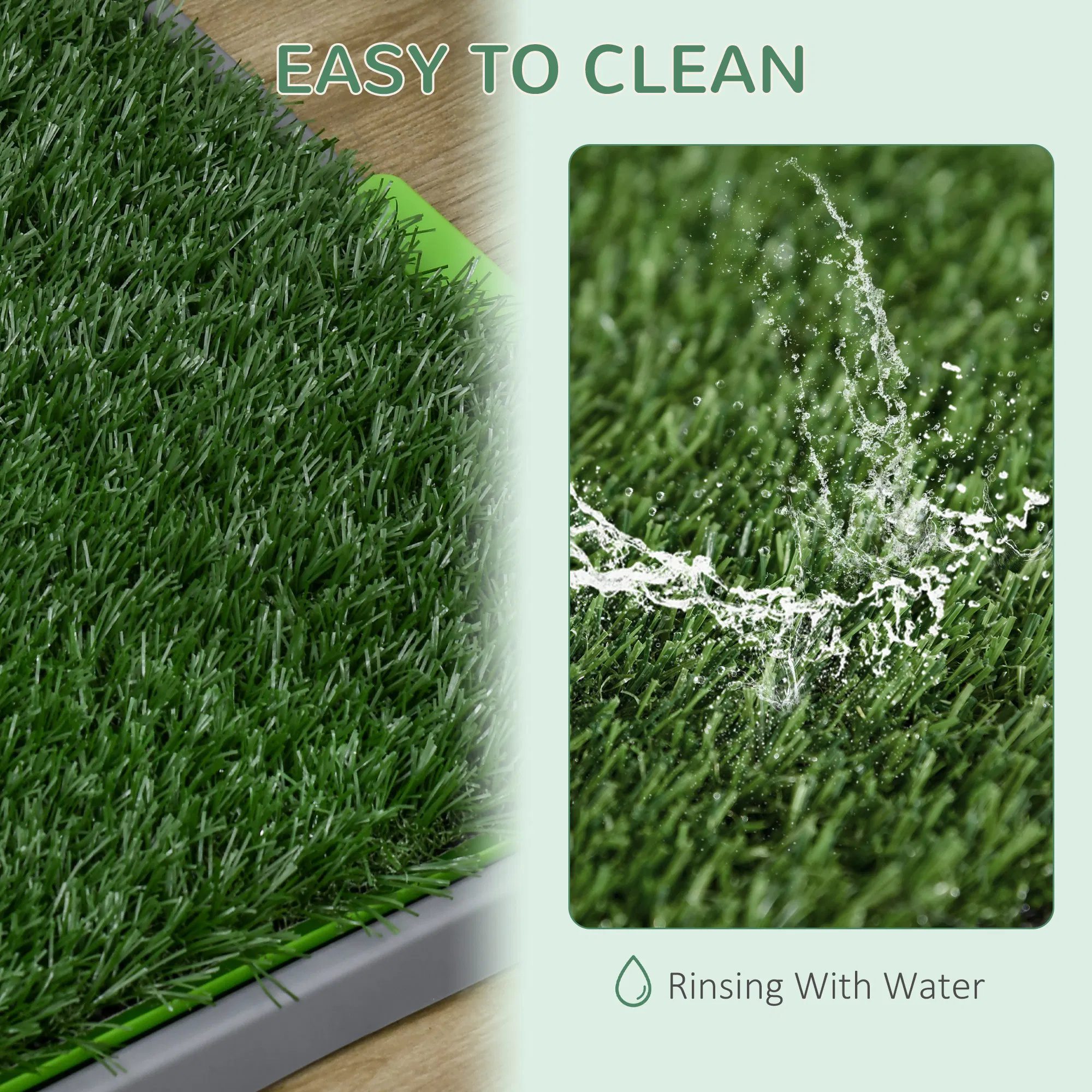 Artificial Grass Pee Pad for Dogs Potty Training, 26" x 16", 2 Packs, Green - Image 5