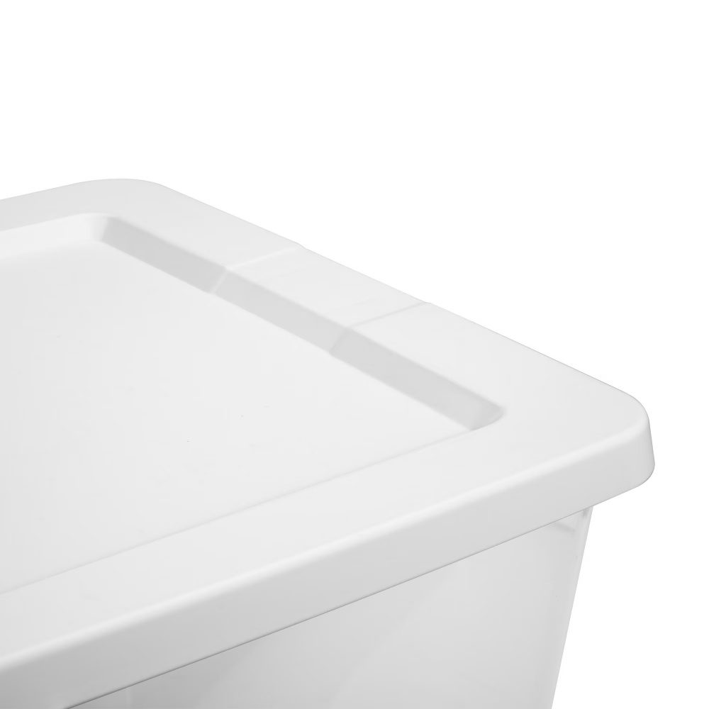58 Quart Storage Box, Clear Plastic Storage Bin With Snap-on Lid, White, 8 Pack Shipment From Walmart - Image 3