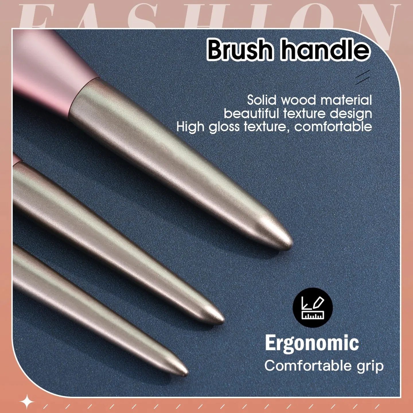 9-piece small pudding makeup brush set, all-in-one face and eye function brush, soft bristles that evenly apply makeup, paired with a printed roll-up case - Image 6