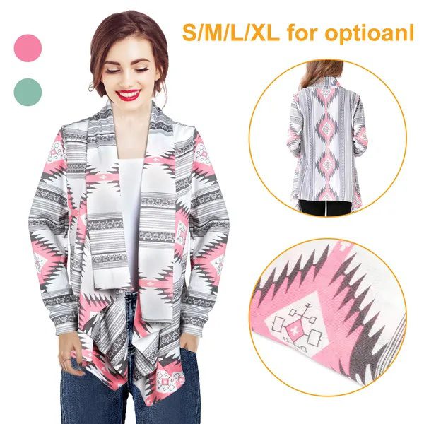 Women Open Front Cardigan Long Sleeve Shawl Neck Breathable Cardigan Well Collection - Image 3