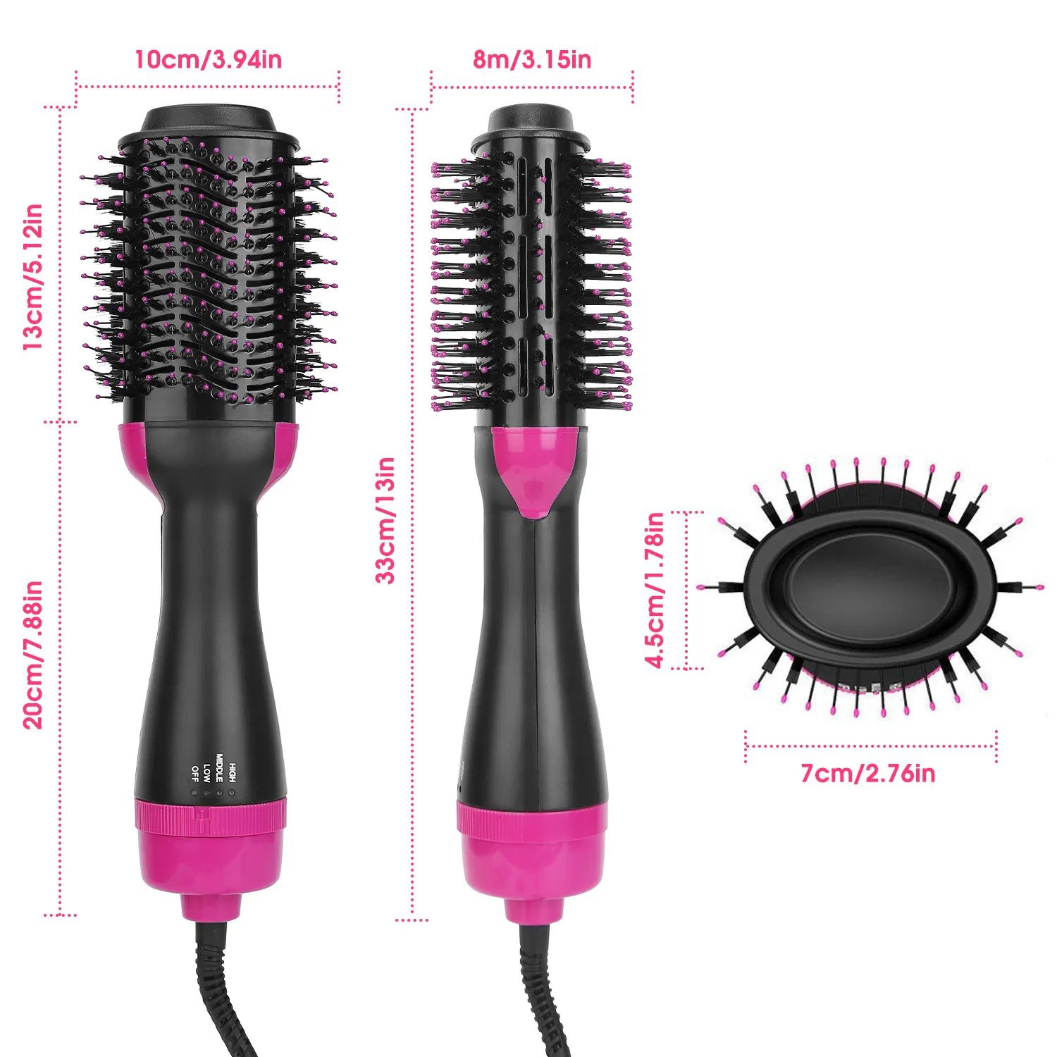 4 In 1 Hot Hair Brush Hair Dryer Volumizer Brush Dryer Comb For Straightening Curling Drying - Image 6