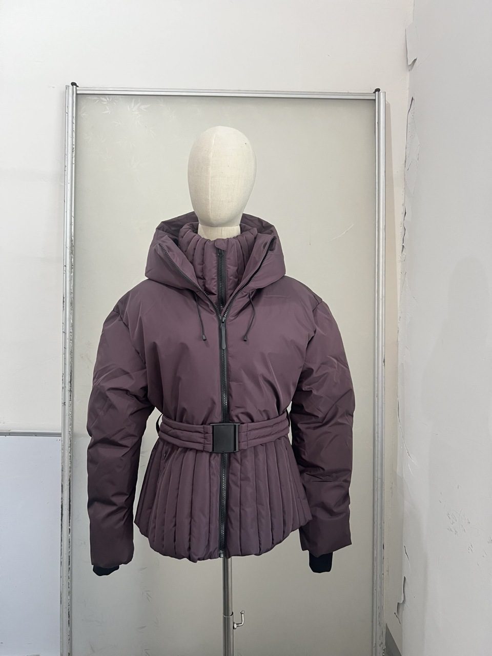 Womens Stylish Waist-cinching Cotton Coat - Image 6