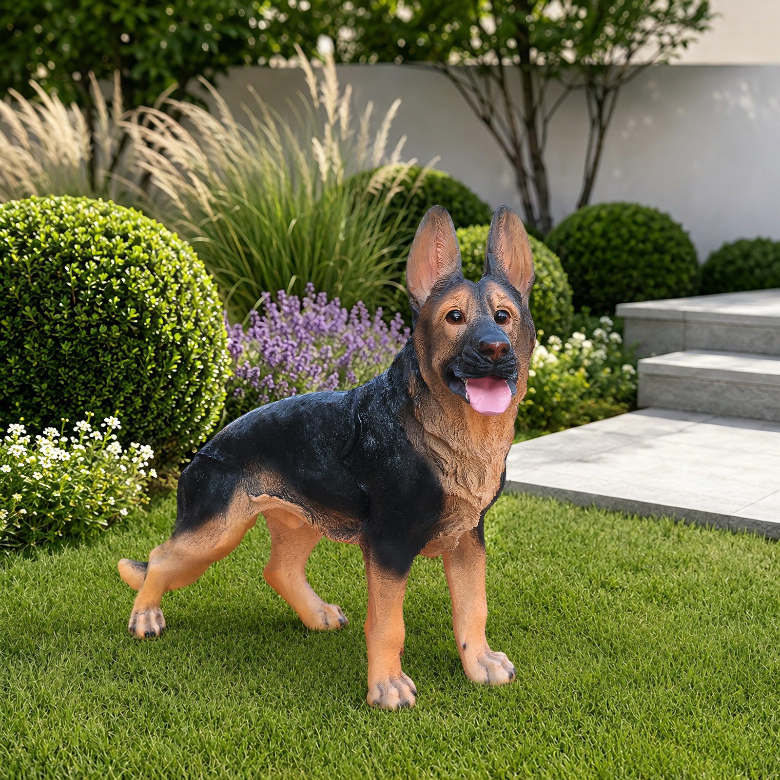 Outdoor German shepherd Dog Statue Greeter Garden Decor – Cute Puppy Sculpture for Yard Porch New Year Gift - Image 9
