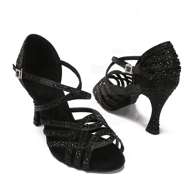 Women's High Heel Diamond Indoor Dance Sandals - Image 4