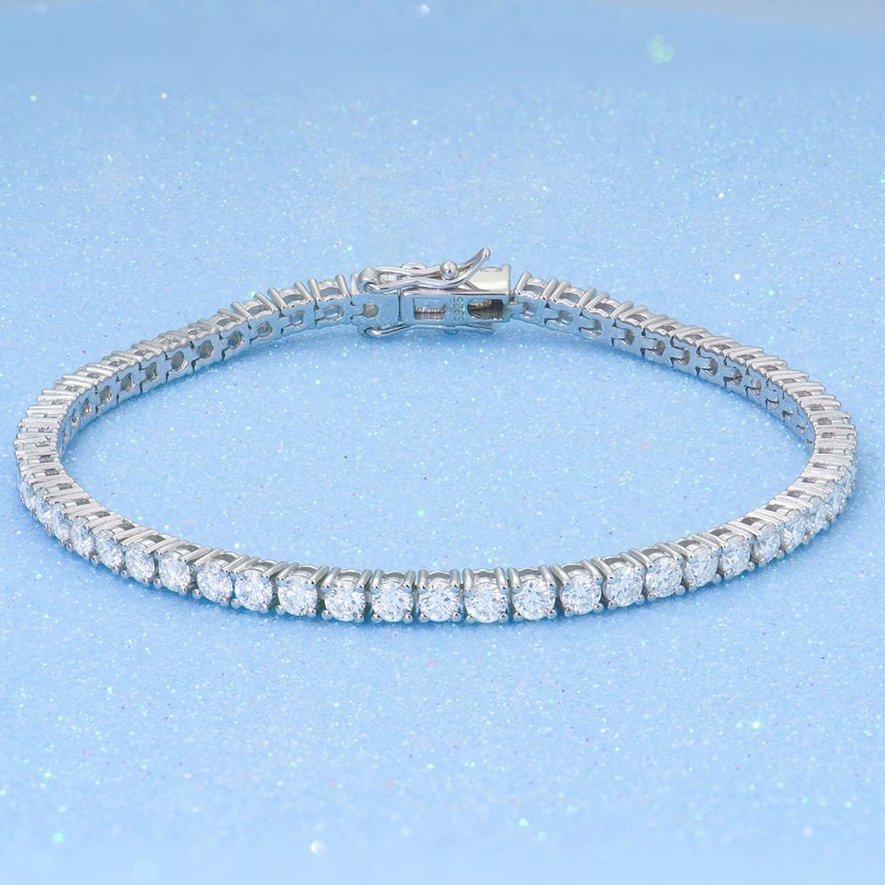 2-6mm Full Set Moissanite Girl S925 Silver Ao Advanced Design Bracelet - Image 8