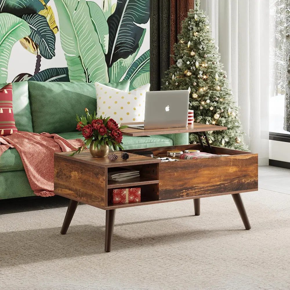 Elevating Coffee Table And Coffee Table with Hidden Compartments on The Tabletop, Dining Table with Open Compartments, Suitable for Living Rooms, Offices, And Apartments - Image 10