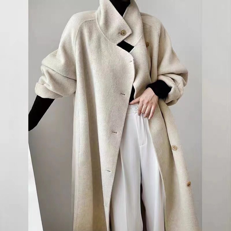 Loose-fitting Double-faced Cashmere Coat, Extra-thick Wool Overcoat - Image 4