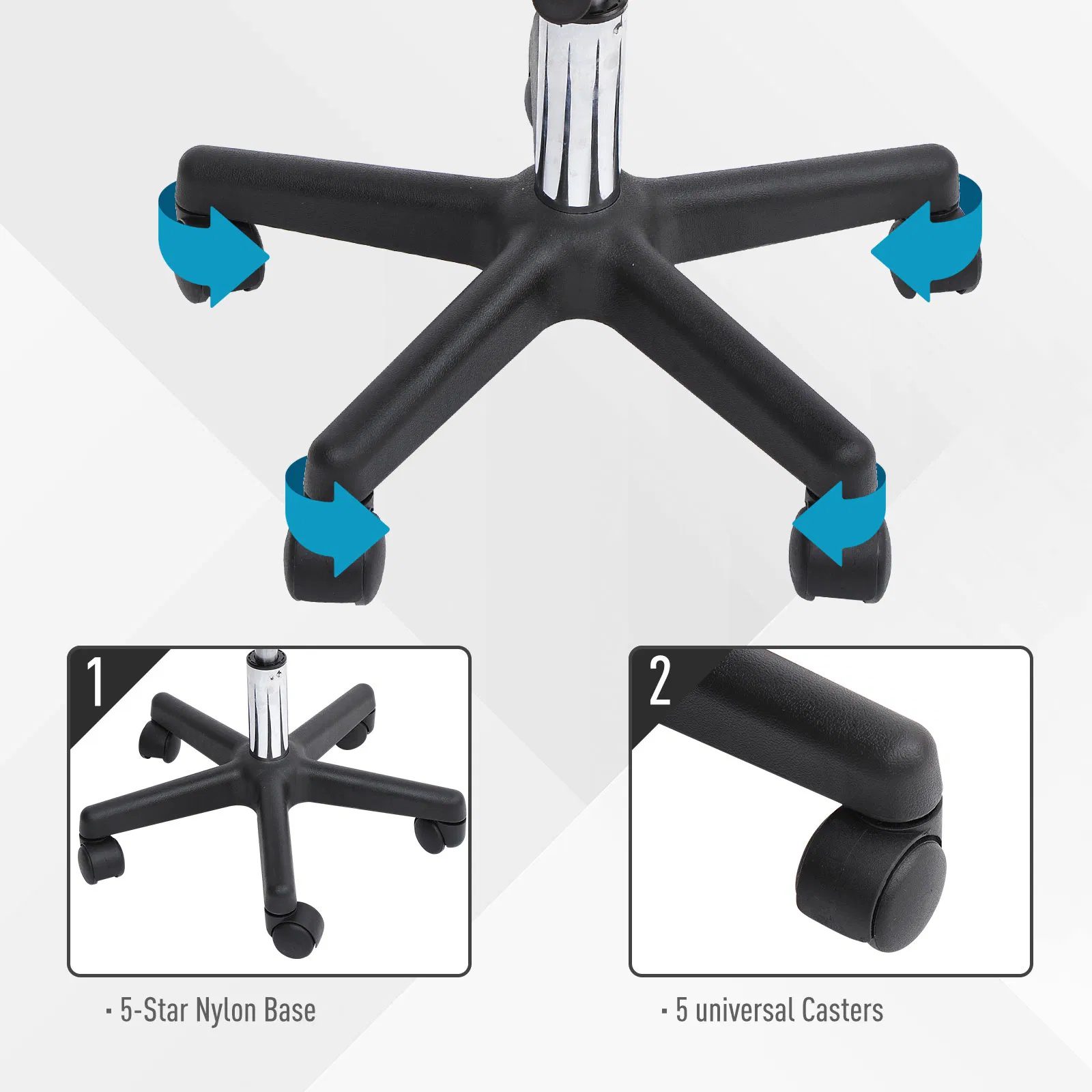 Rolling Stool Comfort: PU Leather Adjustable Swivel Drafting Stool with Back for Salon, Spa, Massage, Black Seating - Image 6