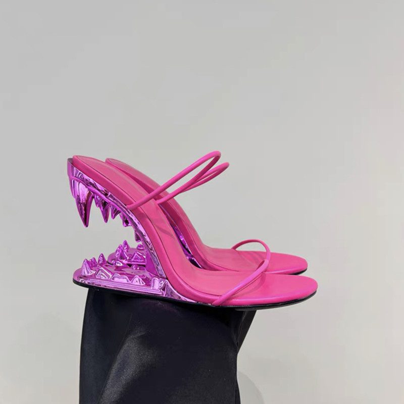 Metal High Heeled Fangs Sandals - Image 4